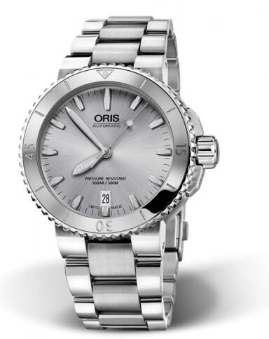 Oris Aquis Date 40 Stainless Steel Silver Bracelet Replica Watch 01 733 7676 4141-07 8 21 10P